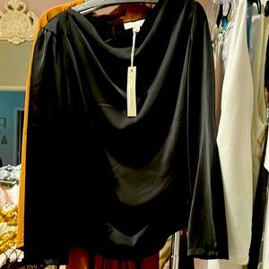 Black satin sexy shirt